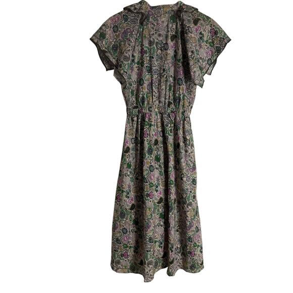 Zadig & Voltaire Karolina Ruffled Paisley Short Sleeve Midi Dress Size Small - Picture 9 of 11